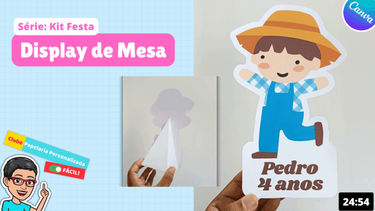 Display de mesa curso de papelaria personalizada fácil