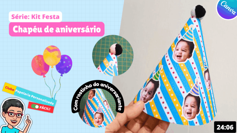 chapéu de aniversário com rostinho papelaria personalizada fácil curso para iniciantes (1)